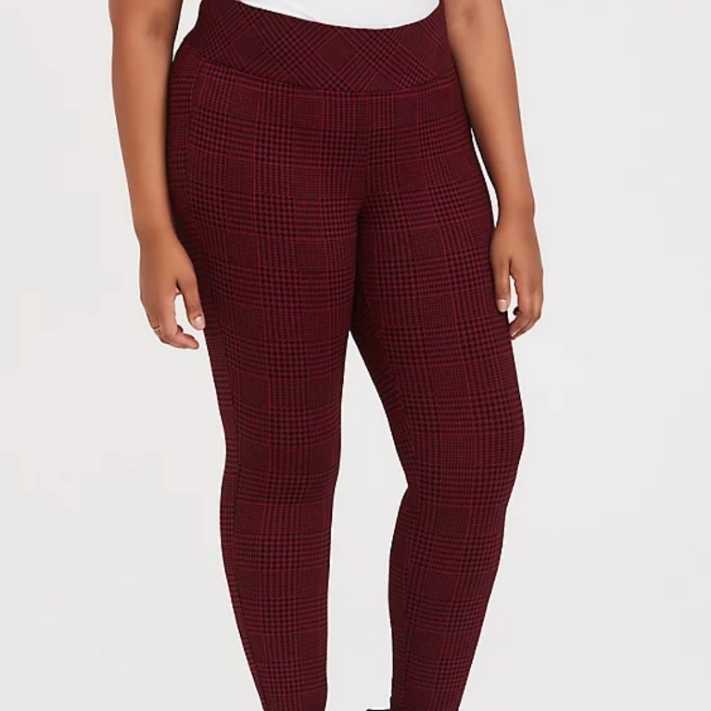 Torrid Red Plaid Houndstooth Pixie Ponte Pants
